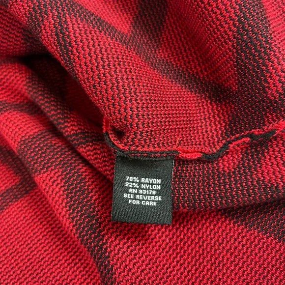 Premise Woman 1X Red Black Abstract Geometric Knit Pullover Art Party‎ Sweater - Picture 3 of 11